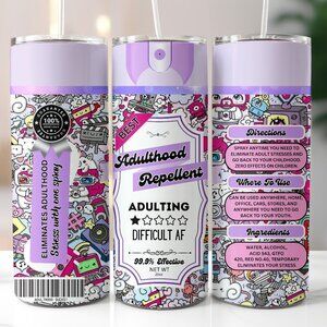 Adulthood Repellent Spray Nostalgic Glam Luxe 20oz Skinny Tumbler
